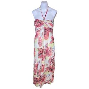Lauren Conrad Dress Floral Bandeau Halter Tie Maxi Size 12